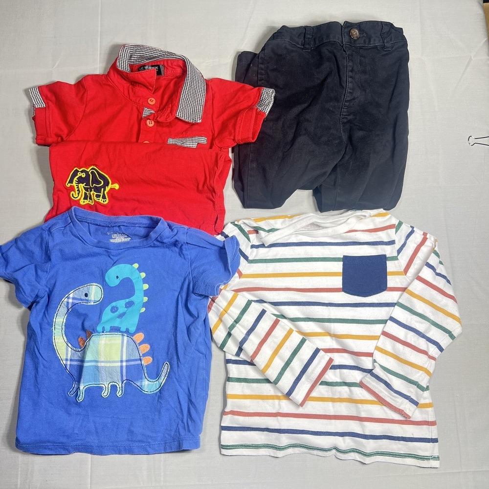 Toddler Boy Clothes Lot 2T 3T Shirt Pants Bundle Dinosaur Outfit Set